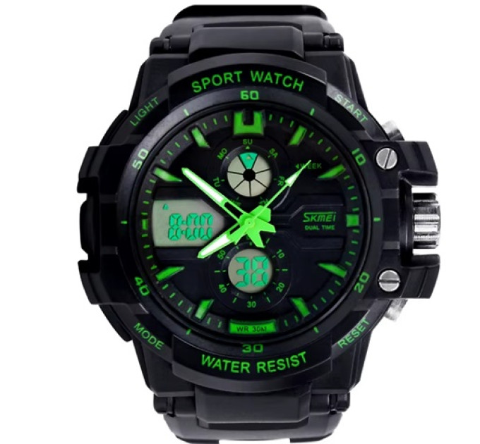 Купить Часы Skmei 0990 GN ⌚ Наручные часы на fabrikachasov.com ⭐ Бесплатная доставка по Украине от 3000 грн ✈ Гарантия ✔ 10.000 моделей часов лучших брендов!