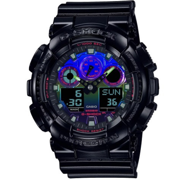 Купити ГОДИННИК CASIO GA-100RGB-1A ⌚ Наручні годинники на fabrikachasov.com ⭐ Безкоштовна доставка по Україні від 3000 грн ✈ Гарантія ✔ 10.000 моделей. Знижки!
