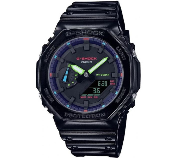 Купити ГОДИННИК CASIO GA-2100RGB-1AER ⌚ Наручні годинники на fabrikachasov.com ⭐ Безкоштовна доставка по Україні від 3000 грн ✈ Гарантія ✔ 10.000 моделей годинників кращих брендів!
