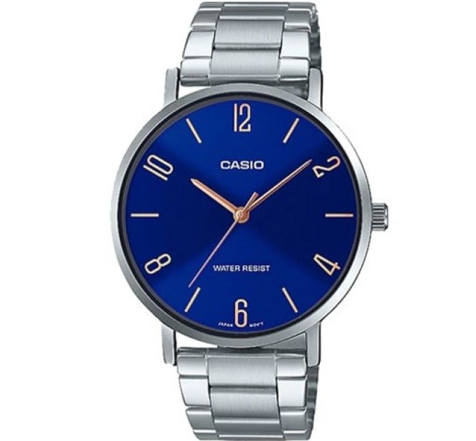 Купити ГОДИННИК CASIO MTP-VT01D-2B2 ⌚ Наручні годинники на fabrikachasov.com ⭐ Безкоштовна доставка по Україні від 3000 грн ✈ Гарантія ✔ 10.000 моделей. Знижки!
