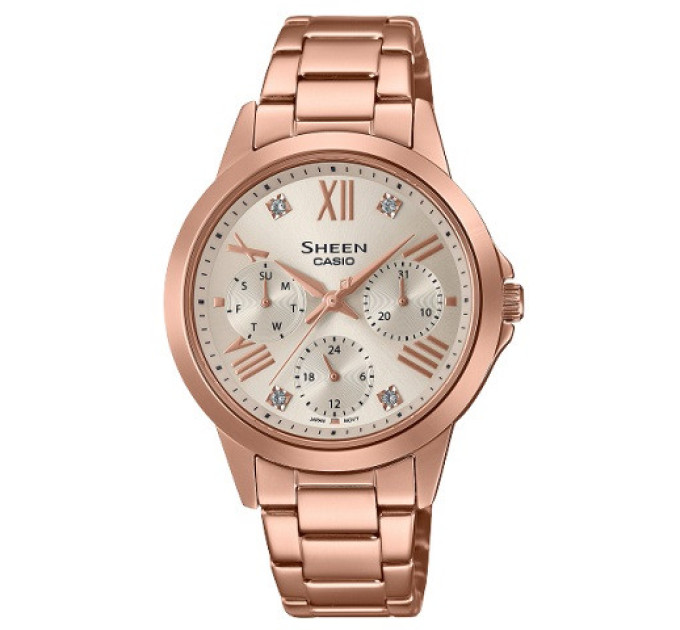 Купити ГОДИННИК CASIO SHE-3516PG-9AUEF ⌚ Наручні годинники на fabrikachasov.com ⭐ Безкоштовна доставка по Україні від 3000 грн ✈ Гарантія ✔ 10.000 моделей. Знижки!